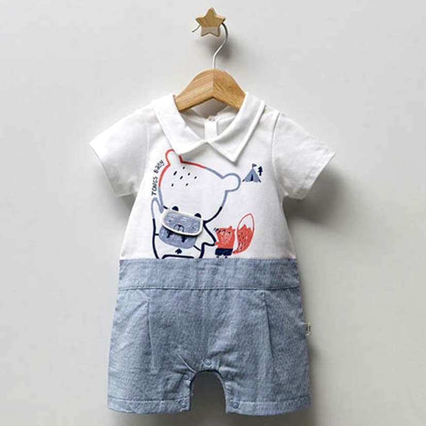 Baby Boy - Bear - Blue Overall