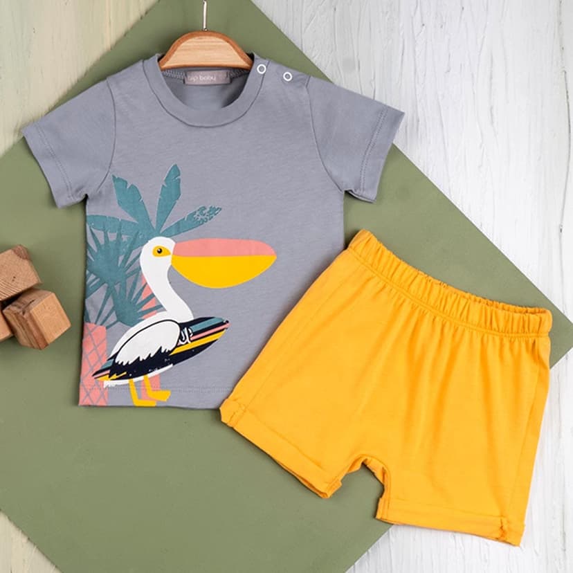 Baby Boy - Pelican - Top with short